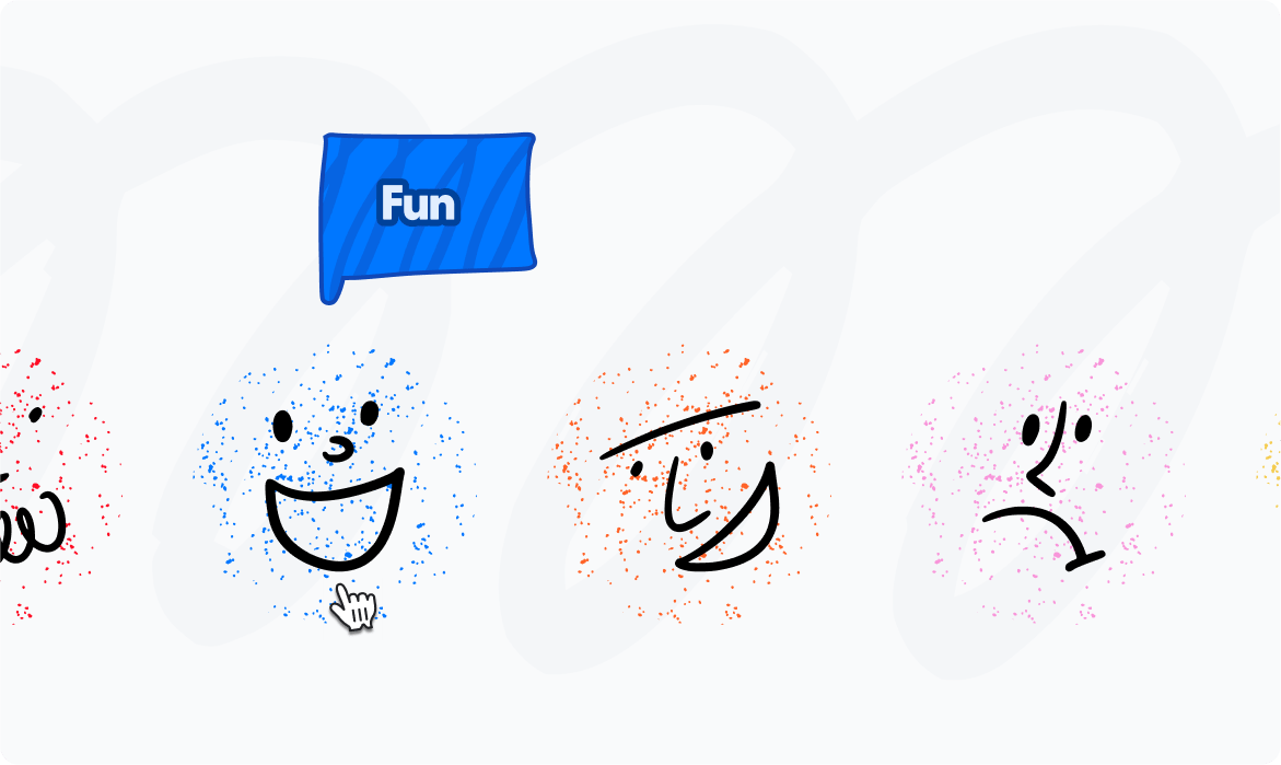 Doodle faces with sparkles